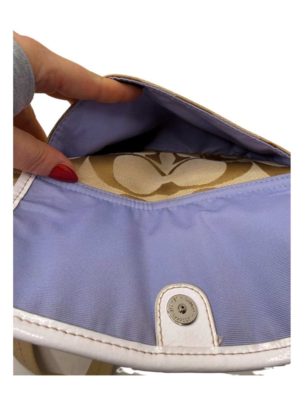 Coach 2011 F16558 Signature Swingpack Crossbody Khaki Jacquard - Picture 7 of 12